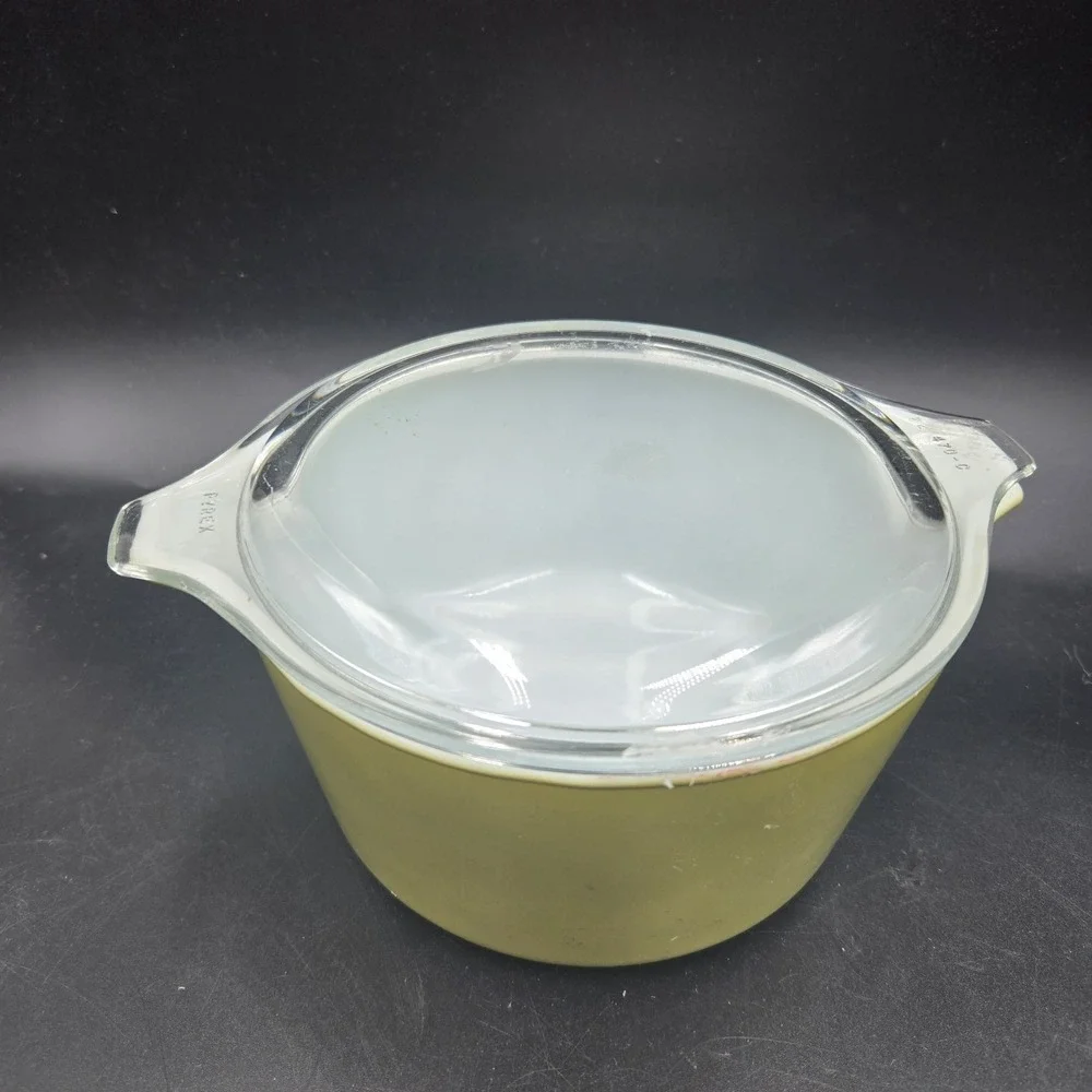 Vintage Pyrex 473 Green Verde Casserole Dish 1-Qt WITH Lid Grandmacore